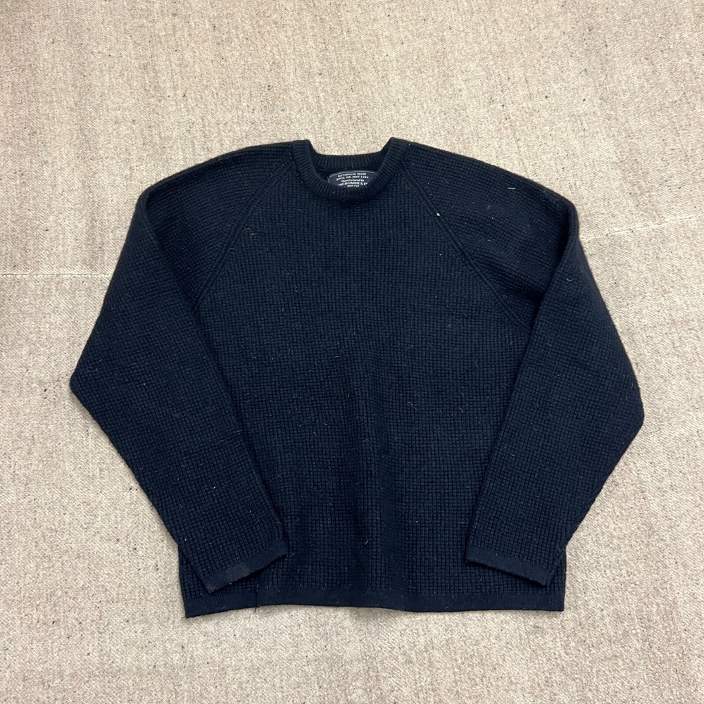 Vintage Abercrombie And Fitch Sweater Men Large Black 1990s Wool